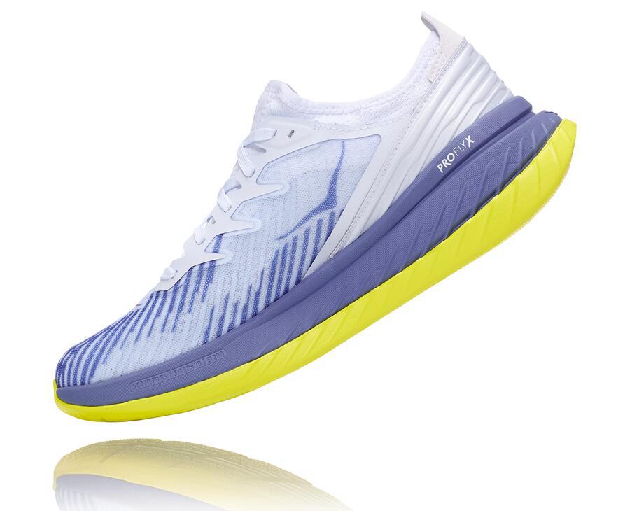 Hoka One One Mens Running Shoes - Carbon X-SPE - White/Blue - QORH27938
